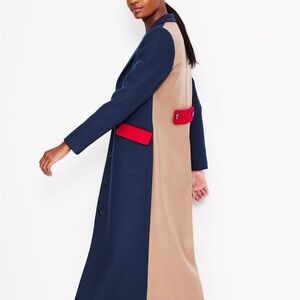 BODEN Stylish Navy and Tan colorblock coat